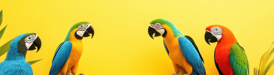 banner with parrots