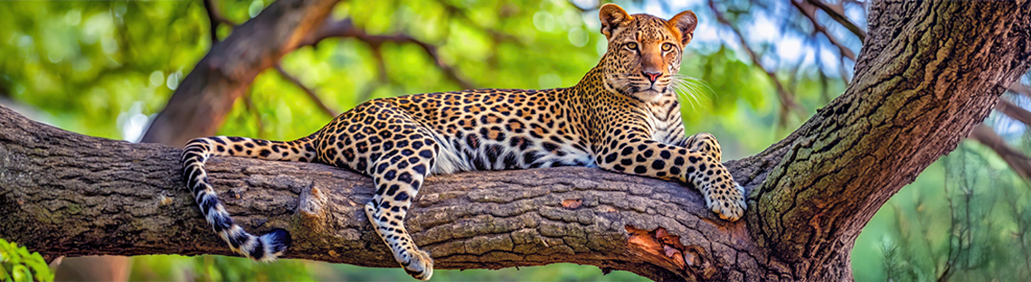 leopard in a tree page banner