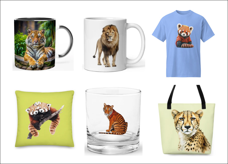 gift products themed with zoo animals