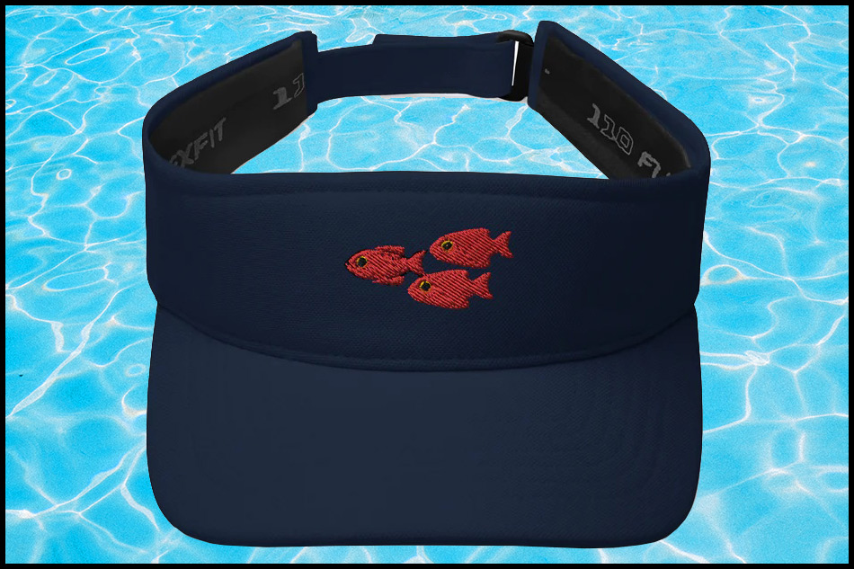 Visor embroidered with 3 fish
