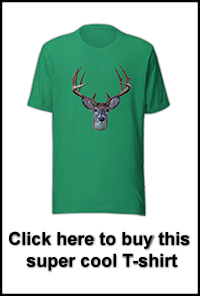 T-shirt printed with white tailed deer